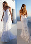 Trumpet Mermaid Spaghetti Straps Court Train Lace Prom Dresses