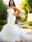 Trumpet Mermaid Sweetheart Court Train Organza Wedding Dresses