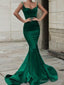 Trumpet Mermaid Sweetheart Sweep Train Elastic Woven Satin Prom Dresses