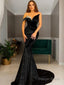 Trumpet Mermaid Sweetheart Sweep Train Velvet Prom Dresses