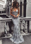 Trumpet Mermaid V Neck Sleeveless Sweep Train Tulle Prom Dresses With Beading Appliqued