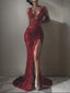 Trumpet Mermaid V Neck Sweep Train Tulle Prom Dresses