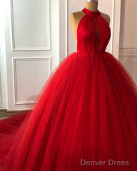 Tulle Ball Gown Halter Dresses For Weddings