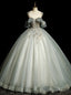 Tulle Beading Sequins Open Back Quinceanera Dresses