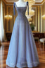 Tulle Belt Prom Dress Spaghetti Strap Shine Mermaid Dresses