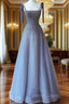 Tulle Belt Prom Dresses Spaghetti Strap Shine Mermaid Dresses