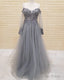 Tulle Prom Dresses Lace Appliques Cold Shoulder