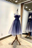 Tulle Lace Short Prom Dress, Off the Shoulder Prom Dresses