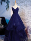 Tulle Layers Straps Long Prom Dress Prom Dress, A Line Prom Dresses