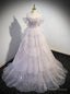 Tulle Sequins Off the Shoulder Tiers Prom Dresses