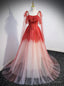 Tulle Sequins Straps Beading Prom Dresses