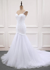 Tulle Trumpet/Mermaid Sweep Train Wedding Dresses