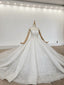 Two Piece Half Sleeves Beading Ball Gowns Crystal Huate Couture Wedding Dresses