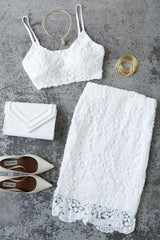 Two Piece Lace Homecoming Dress , Charming Homecoming Dress