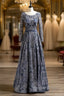 Unique A Line Scoop Long Sleeves Applique With Beading Floor Length Wedding Dresses