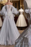 Unique Ball Gowns Off The Shoulder Long Tulle White Wedding Dress Brides Dresses