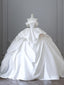 Unique Ball Gowns Strapless Off The Shoulder Satin Long Wedding Dress Brides Dresses