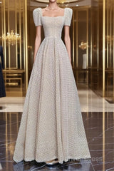 Unique Ball Gown Strapless Short Sleeves Long Wedding Dresses