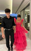 Unique Layered Tulle Prom Dress Ball Gown Long Prom Dresses