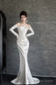 Unique Mermaid Off The Shoulder Long Sleeves Wedding Dress Ivory Brides Dresses