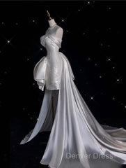 Unique Sheath Strapless Sequin Short White Wedding Dresses Brides Dresses