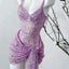 Unique Sheath Straps Sequin Lilac Prom Tight Homecoming Dress 8Th Grad Dance Graduation Dress Short Hoco Dresses