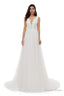 V Neck Beaded Lace Beaded Applique Tulle Wedding Dresses