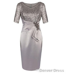 V Neck Sheath Mother Of The Bride Dresses Homecoming With Sequins