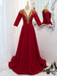 V Neck Short Sleeve Beading Sequins Prom Dresses