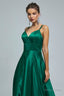 V Neck Spaghetti Strap with Pocket Side Slit Special Long Prom Dresses