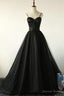 Charming Black Spaghetti Straps Sweetheart Tulle Prom Dress