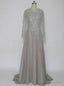 Vintage A Line Lace Appliques Beaded Prom Dress Mother of the Bride Dresses