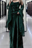 Vintage A Line Spaghetti Straps Sleeveless Green Prom Dress Long Prom Dresses