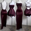 Vintage A Line Straps Burgundy Birthday Outfits Homecoming Dresses
