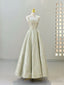 Vintage A Line Straps Sequin Satin Long Prom Dress