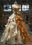 Vintage A Line Sweetheart Chiffon Beaded Long Prom Dress Strapless Applique Wedding Dress Prom Dresses