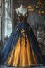 Vintage A Line V Neck Tulle Applique Long Prom Dress Lace Prom Dresses