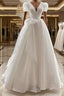 Vintage Ball Gowns V Neckline Chiffon White Long Wedding Dress Brides Dresses