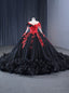 Vintage Black Tulle Long Sleeve Appliques Prom Dresses