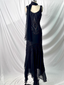 Vintage Elegant Black Mermaid Asymmetrical Hem Beaded Chiffon Long Prom Dresses Evening Dresses