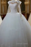 Vintage Lace Appliques Long Sleeves Tulle Wedding Dresses Ball Gown