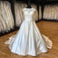 Vintage Lace Cap Sleeves Satin Wedding Dresses Ball Gowns