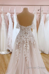 Vintage Long A-Line Off-the-Shoulder Sweetheart Backless Tulle Wedding Dresses