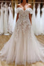 Vintage Long A-Line Off-the-Shoulder Sweetheart Backless Tulle Wedding Dresses