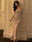 Vintage Mermaid Lace Prom Dresses Elegant Apricot Square Collar Prom Gowns