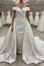 Vintage Mermaid Off Shoulder Wedding Dresses Satin Embroidery