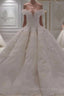 Vintage Off The Shoulder Ball Gown Couture Wedding Dresses Lace Appliques
