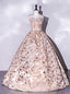 Vintage Pink Print Sweetheart Quinceanera Dresses