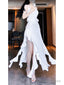 Vintage Sheath Spaghetti Straps White Long Birthday Dresses Prom Dress Birthday Outfits