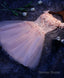 Pink A Line Tulle Lace Short Prom Dress, Homecoming Dresses